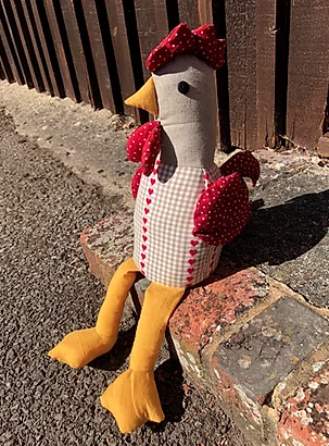 Chester the Chicken doorstop pattern