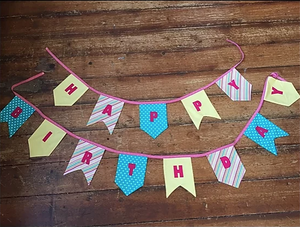 Flag Bunting with lettering Pattern