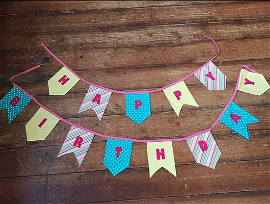 Flag Bunting with lettering Pattern