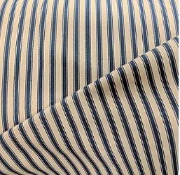 Navy Ticking Woven Fabric x 1/2 metre