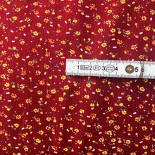 Load image into Gallery viewer, Burgundy red ditsy floral needle cord x 1/2mtr