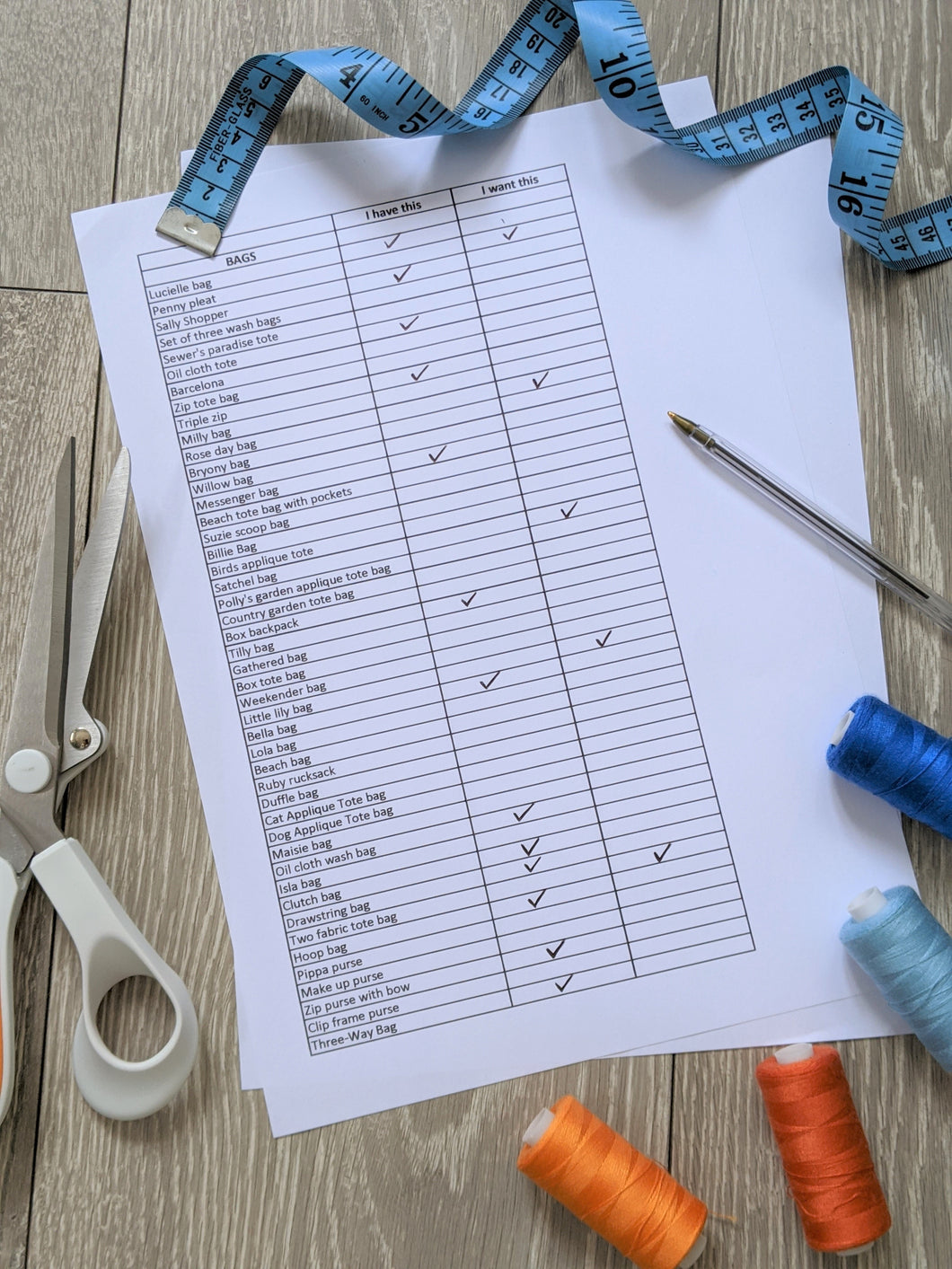 FREE Sewing Pattern Checklist