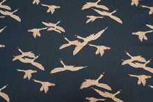 Load image into Gallery viewer, Navy bird viscose fabric - 1/2 mtr