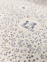 Load image into Gallery viewer, Blue leaf print hessian heavyweight fabric - 1/2mtr