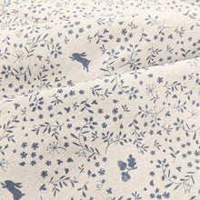 Load image into Gallery viewer, Blue leaf print hessian heavyweight fabric - 1/2mtr