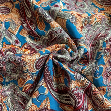 Load image into Gallery viewer, Teal paisley print viscose fabric - 1/2mtr