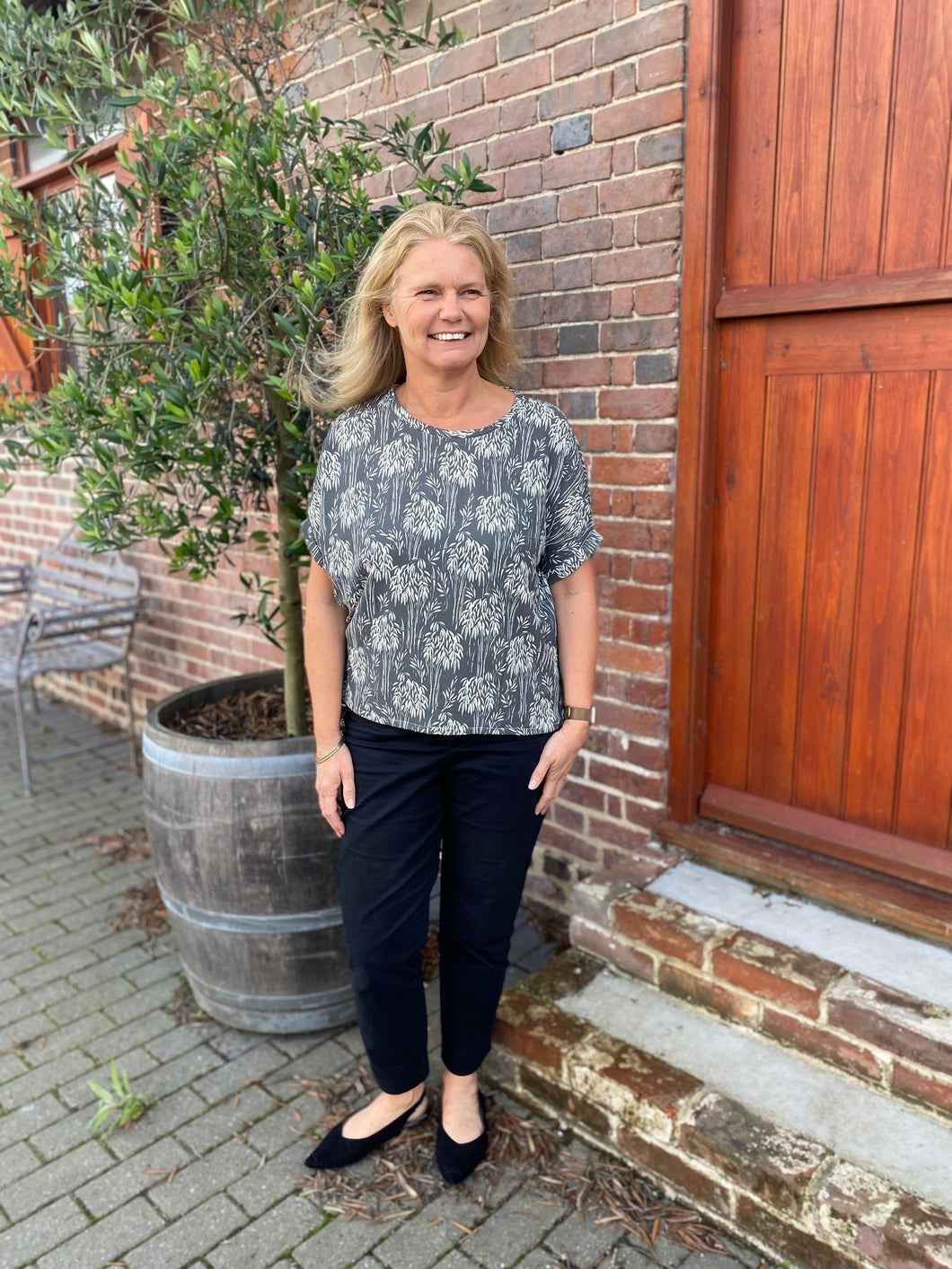 Sophia Top Kit - olive/grey georgette (sizes 10-28)
