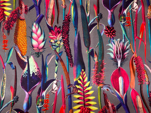 Vibrant flowers velvet fabric - 1/2 mtr