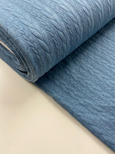 Blue knit jersey fabric - 1/2mtr