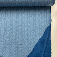 Load image into Gallery viewer, Blue knit jersey fabric - 1/2mtr