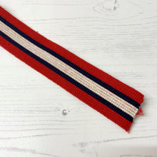 Load image into Gallery viewer, Strapping Red and Navy Stripe - 38mm